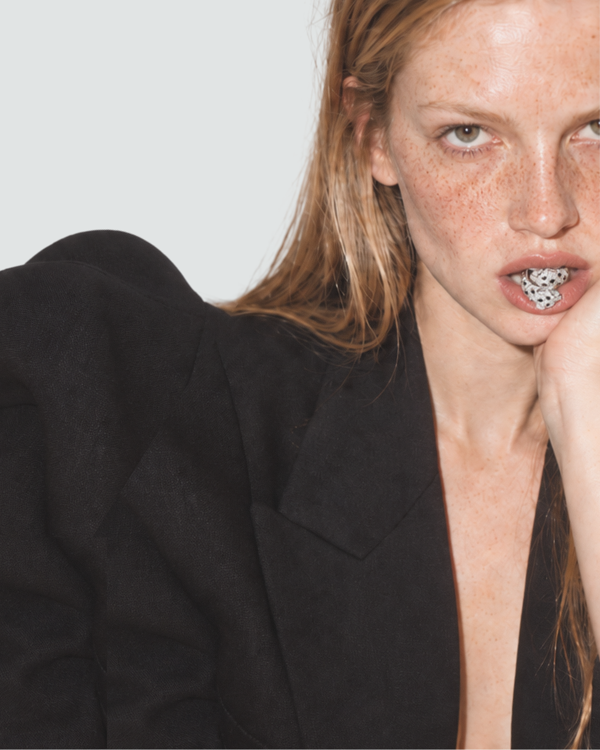 Close portrait of Mara Solca wearing a dark jacket